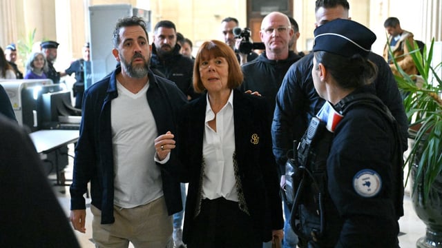 Gisèle Pelicot and her son Florian arrive at court. She has again waived her anonymity