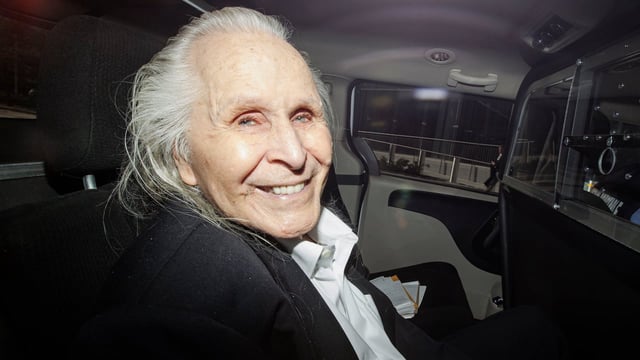 Peter Nygard is driven from a Toronto court in 2023.
