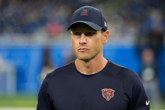Ben Johnson of the Chicago Bears looks on prior to an NFL football game against the Detroit Lions at Ford Field on September 14, 2025 in Detroit, Michigan.