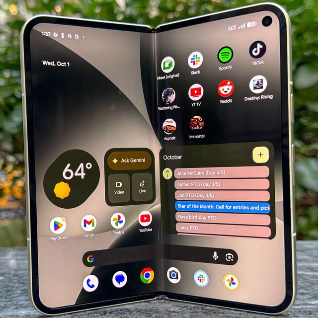 Pixel 10 Pro Fold shown in hand