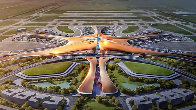 The terminal, designed by London-based Zaha Hadid Architects, draws inspiration from the lotus flower and features artwork that celebrates Maharashtra’s culture and heritage.