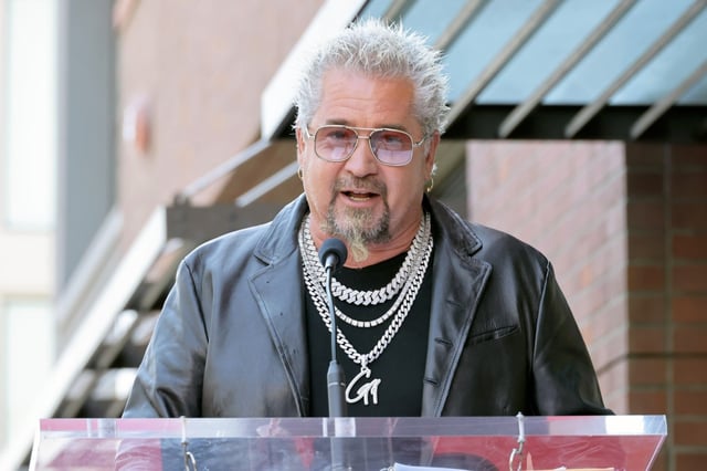 HOLLYWOOD, CALIFORNIA – APRIL 30: Guy Fieri speaks onstage at the Hollywood Walk of Fame Star Ceremony honoring Sammy Hagar on April 30, 2024 in Hollywood, California. (Photo by Kevin Winter/Getty Images)