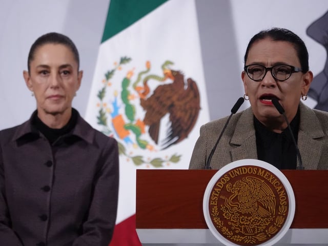 Claudia Sheinbaum Pardo, presidenta de México, y Rosa Icela Rodríguez, secretaria de Gobernación.