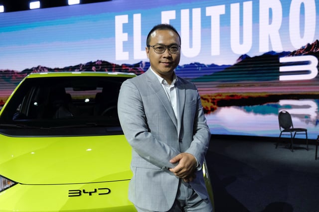 Stephen Deng, country manager of Chinese electric vehicle (EV) maker BYD in Argentina, poses for a photo after an interview in Buenos Aires, Argentina, October 8, 2025. REUTERS/Alessia Maccioni