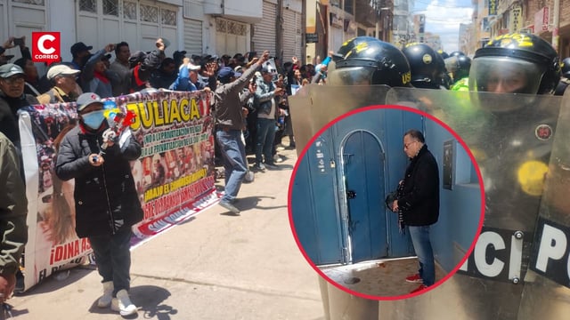 Precandidato presidencial, Pillip Butters, tuvo que ser custodiado por efectivos.