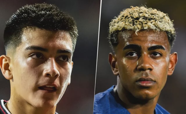 Lamine Yamal vs. Gilberto Mora: valor de mercado 2025.
