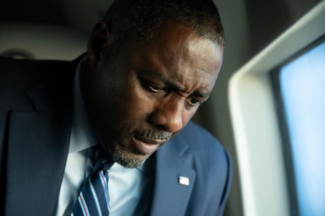 Idris Elba in a scene from “A House of Dynamite.” 