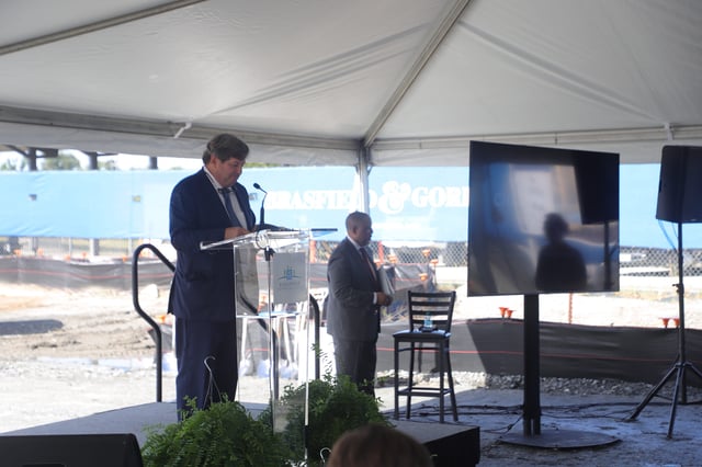 The Savannah-Georgia Convention Center Authority Board broke ground on its 444-room Hilton Signia hotel adjacent to the Savannah Convention Center on Oct. 8, 2025.