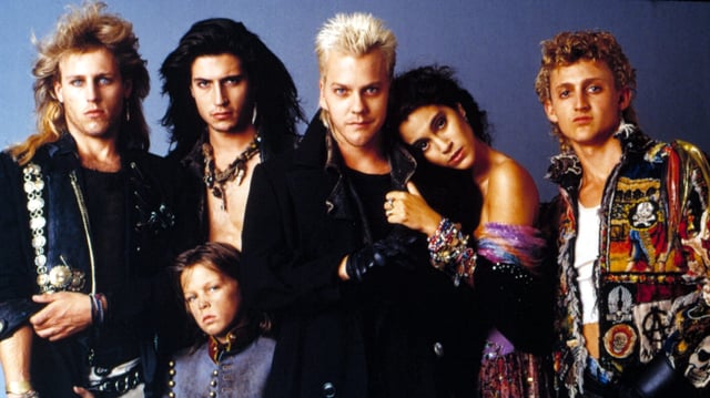 THE LOST BOYS, Brooke McCarter, Chance Michael Corbitt, Billy Wirth, Kiefer Sutherland, Jami Gertz, Alexander Winter, 1987