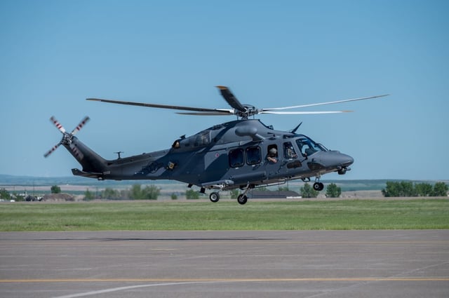 An MH-139A Grey Wolf lands at Malmstrom AFB, Mont. on May 30th (U.S. Air Force Photo)