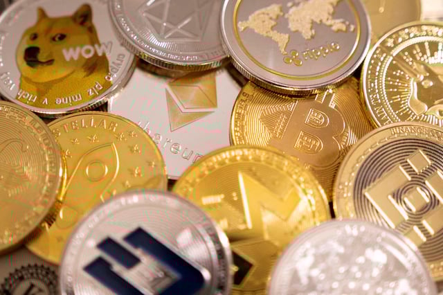A representation of cryptocurrencies in this illustration taken, January 24, 2022. REUTERS/Dado Ruvic/Illustration//File Photo