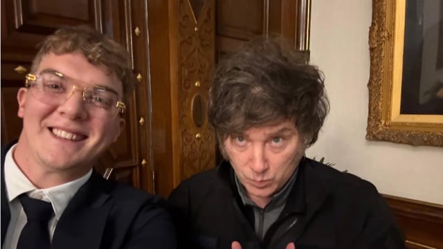Davis y Milei en un encuentro en la Casa Rosada.