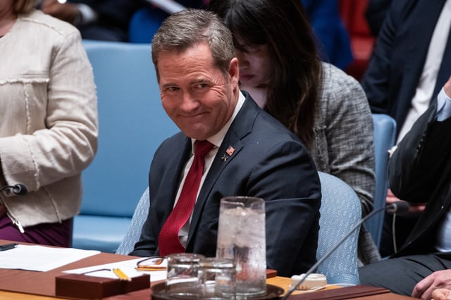 U.S. UN Ambassador Mike Waltz arrives to a High-Level Security Council on Palestinians and Israel during the 80th session of the United Nations General Assembly, Tuesday, Sept. 23, 2025. (AP Photo/Angelina Katsanis)