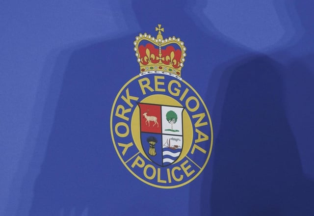 York Regional Police logo is seen at headquarters in Aurora, Ont., Wednesday, Jan. 31, 2024. 