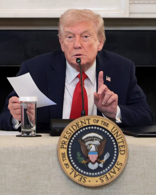 Trump made the announcement shortly after being handed a note during a roundtable event (Photo: Evelyn Hockstein
Photographer/Reuters)