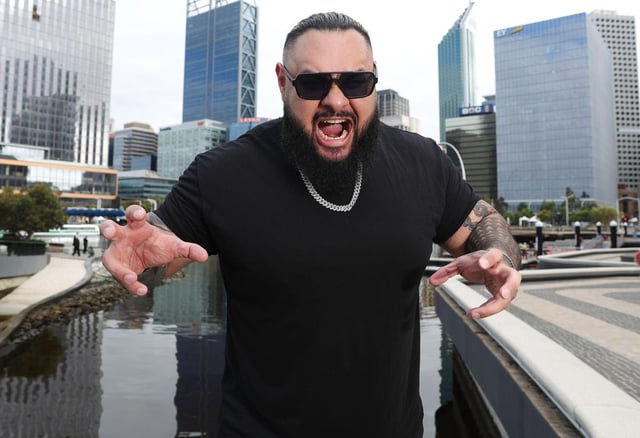 Australia’s WWE superstar Bronson Reed at Elizabeth Quay.