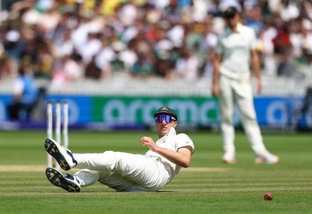 Cricket - 2025 ICC World Test Championship Final - South Africa v Australia - Lord's Cricket Ground, London, Britain - June 14, 2025 Australia's Pat Cummins in action fielding Action Images via Reuters/Andrew Boyers