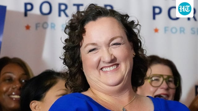 Katie Porter screams at staffer for innocently popping into frame in resurfaced video (AP Photo/Damian Dovarganes, File)