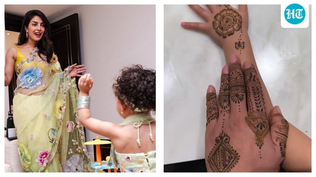 Priyanka Chopra shared glimpses of Karva Chauth preparations with her daughter Malti Marie Chopra Jonas.