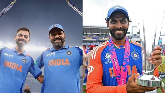 Rohit Sharma, Virat Kohli, Ravindra Jadeja | Image: ICC