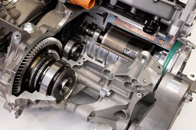 A view of an electric vehicle (EV) powertrain system as the new electric technology developed for Ferrari's first electric car, including chassis, battery modules and electric motor, is unveiled at the company’s headquarters in Maranello, Italy, in this handout image released on October 8, 2025. Ferrari/Handout via REUTERS
