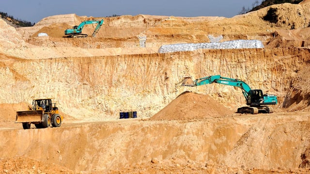 Mine mit Seltenen Erden im Kreis Ganxian, Provinz Jiangxi, China.