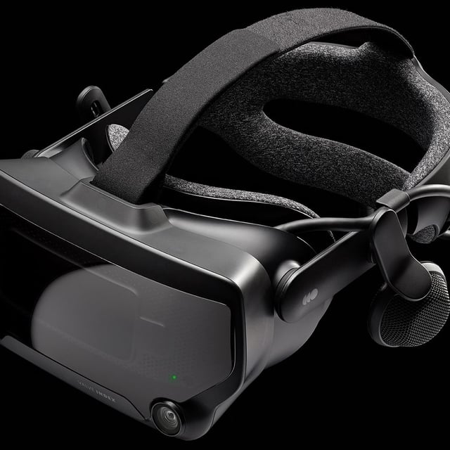 A photo of the Valve index VR headset