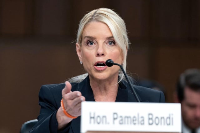 Attorney General Pam Bondi testifies before a Senate Judiciary Committee oversight hearing on Capitol Hill in Washington, Tuesday, Oct. 7, 2025. (AP Photo/Jose Luis Magana)