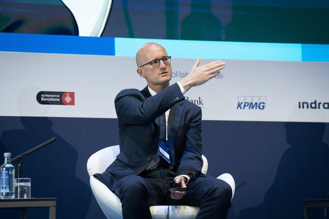 BARCELONA CATALONIA, SPAIN - MAY 30: Institute of International Finance chief economist Robin Brooks speaks during the second day of the 38th meeting of the Cercle d'Economia, at the Hotel W in Barcelona, on 30 May, 2023 in Barcelona, Catalonia, Spain. This year's edition will be the first in which the Cercle has initiated a new strategy to have less presence of politicians, but with the intention that their intervention is more of a conversation than a speech. This year's meeting is divided into two blocks, geopolitics and economics, and also has several round tables on specific topics. (Photo By David Zorrakino/Europa Press via Getty Images)