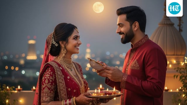 A picture for Karwa Chauth created using Gemini Nano Banana. 