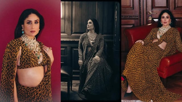 Kareena Kapoor Brings Back The Leopard Print With A Custom Sabyasachi Cape Saree