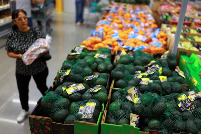 A woman shops at a supermarket in Ciudad Juarez, Mexico, October 7, 2025. REUTERS/Jose Luis Gonzalez