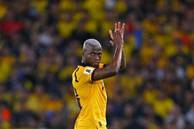Ecuador's forward #13 Enner Valencia leaves the pitch after being substituted off during the 2026 FIFA World Cup South American qualifiers football match between Ecuador and Argentina at the Monumental Banco Pichincha Stadium in Guayaquil, Ecuador on September 9, 2025. (Photo by Rodrigo BUENDIA / AFP)
