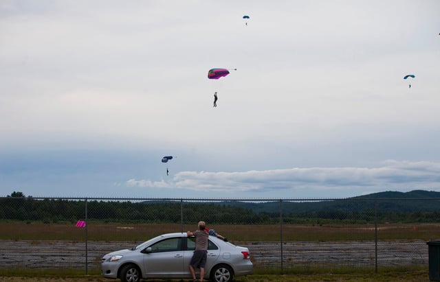 Skydivers at Jumptown Skydiving in Orange, Massachusetts, in 2014. Jumptown allegedly operated the plane involved in the incident that fatally injured Robert Szabo Saturday.