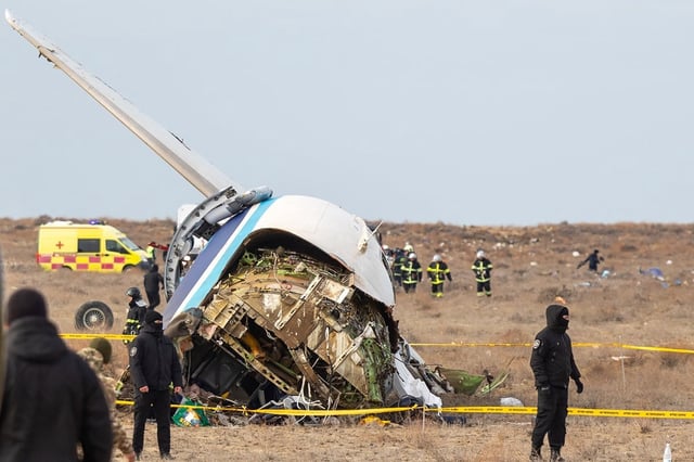 El presidente ruso, Vladimir Putin, reconoce la responsabilidad de Rusia en accidente de avión de Azerbaiyán en 2024. (Issa Tazhenbayev / AFP)