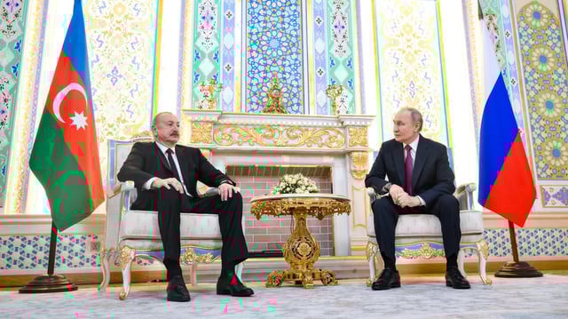 Ilham Aliyev im Gespräch mit Wladimir Putin