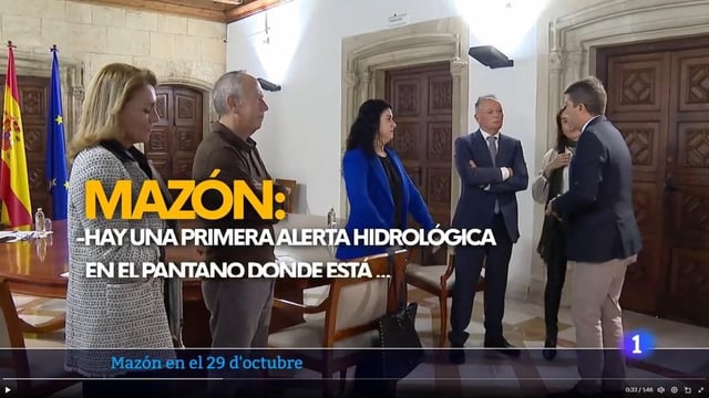 RTVE publica un mudo del día de la dana en el que se escucha al 'president' en el Palau comentar la alerta en el río Magro una hora antes de acudir a la comida en El Ventorro 