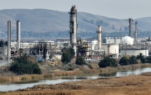 A drone view of the Marathon Petroleum Refinery in Martinez, Calif., on Thursday, Dec. 14, 2023. (Jane Tyska/Bay Area News Group)