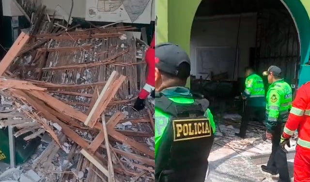 Cae parte del techo de comisaría de Surquillo y tres efectivos policiales resultan heridos