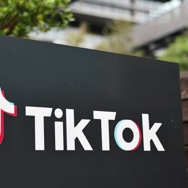 CULVER CITY, CALIFORNIA - SEPTEMBER 25: The TikTok logo is displayed at a TikTok office on September 25, 2025 in Culver City, California. President Donald Trump has signed an executive order approving the sale of TikTok’s U.S. business to a consortium of buyers. (Photo by Mario Tama/Getty Images)