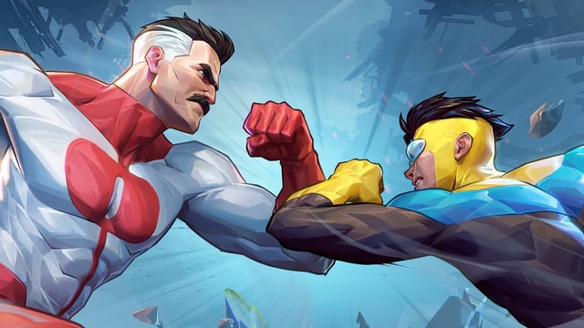 Omni-Man and Invincible clash in Invincible VS key art.