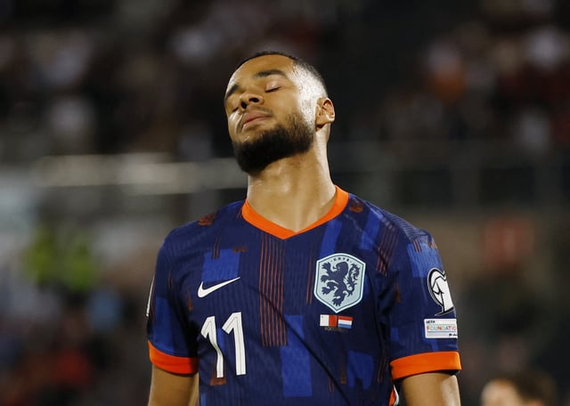 Soccer Football - FIFA World Cup - UEFA Qualifiers - Group G - Malta v Netherlands - National Stadium Ta' Qali, Attard, Malta - October 9, 2025 Netherlands' Cody Gakpo reacts REUTERS/Darrin Zammit Lupi