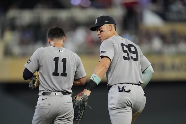 Yankees' Aaron Judge (r.) and Anthony Volpe (l.) enter the offseason with some decisions to make.