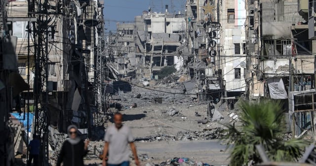 Al Nassr Street in Gaza city on October 7.  EPA