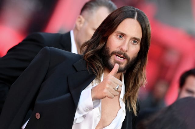 Jared Leto attends the Premiere of Disney's "Tron: Ares" at TCL Chinese Theatre on October 06, 2025 in Hollywood.  Leto thrilled fans at a screening at San Francisco’s Metreon, calling the experience a childhood dream come true.