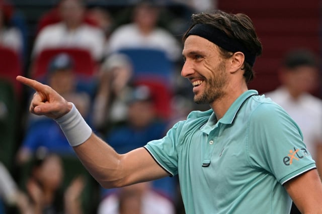 Arthur Rinderknech à l'issue de son quart de finale victorieux contre Félix Auger-Aliassime au Masters 1000 de Shanghai, le 10 octobre 2025