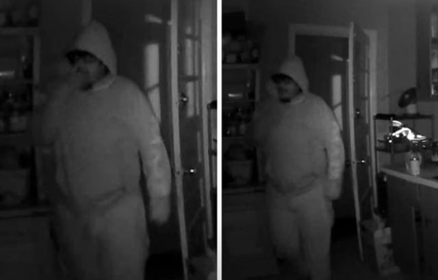 The suspect breaking into a Pennsylvania home.