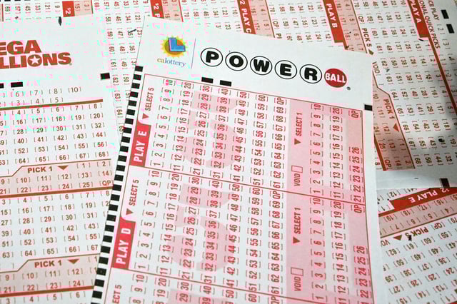 Powerball lottery tickets are seen in July in San Gabriel, California.