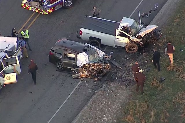 The site of the crash between the Chevrolet Silverado and Honda Odyssey.