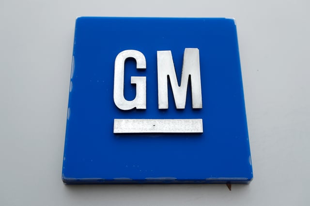 FILE – A logo of the General Motors is seen in Hamtramck, Mich., on Jan. 27, 2020. Auto workers walked off the job at three General Motors facilities in Canada early Tuesday, Oct. 23, 2023, after failing to reach agreement with the automaker. (AP Photo/Paul Sancya, File)